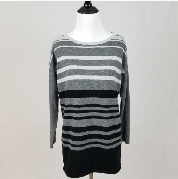 Cyrus Sweaters - 💥 CYRUS Gray Black and White Striped Sweater